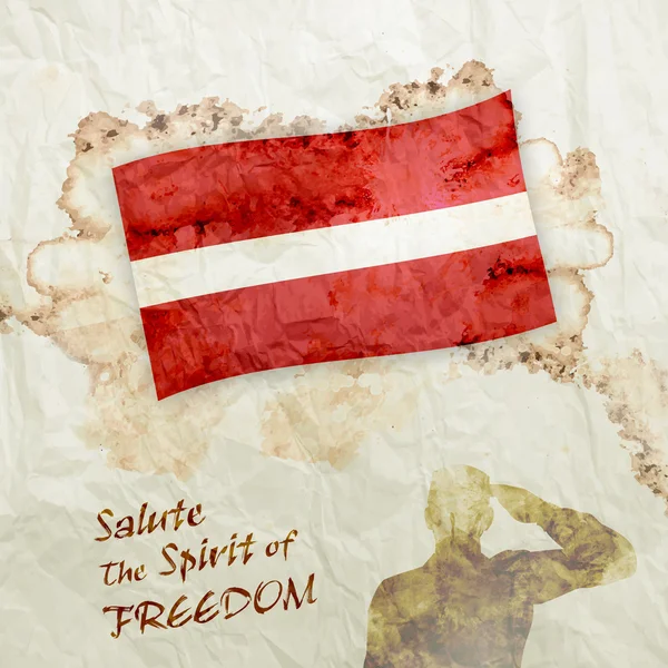 Flaga Łotwy na akwarela papier — Zdjęcie stockowe