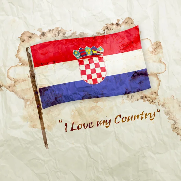 Kroatien flagga på akvarell grunge paper — Stockfoto