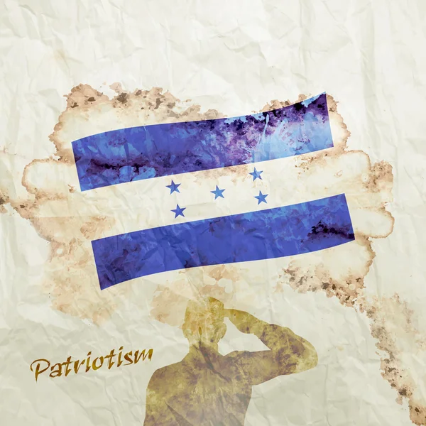 Honduras flag on watercolor grunge paper — Stock Photo, Image