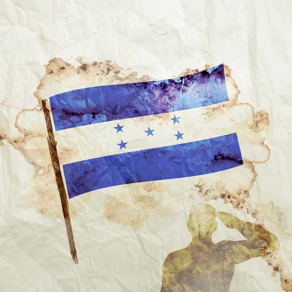 Vlag van Honduras op aquarel grunge papier — Stockfoto