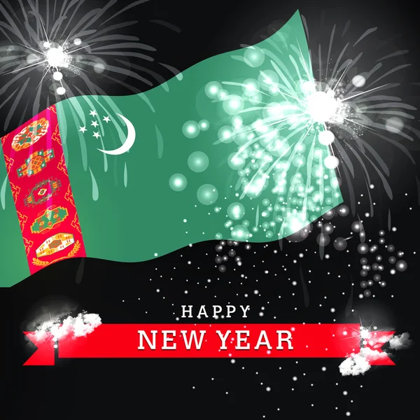 Щаслива новорічна листівка з прапором — стокове фото