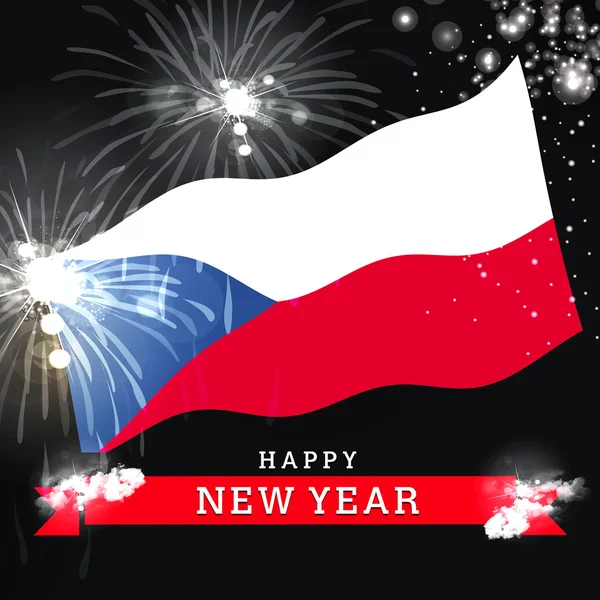 Tchèque heureuse nouvelle carte de l'année — Photo