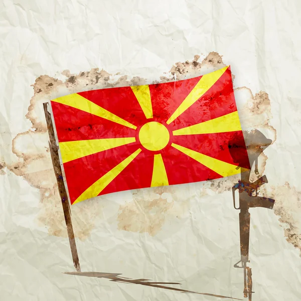 Bandera de Macedonia grunge —  Fotos de Stock