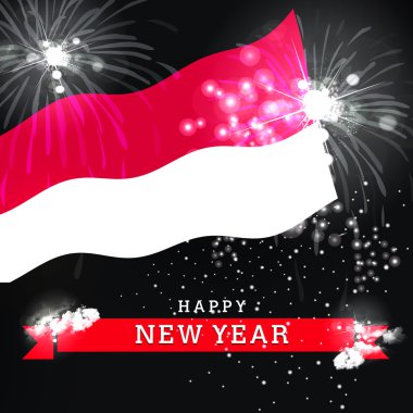 Yeni yıl kartı bayrak ile
