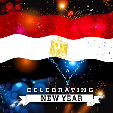 Yeni yıl kartı bayrak ile