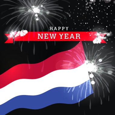 Yeni yıl kartı ile Hollanda bayrağı