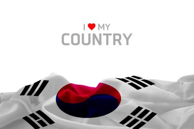waving flag of South Korea clipart