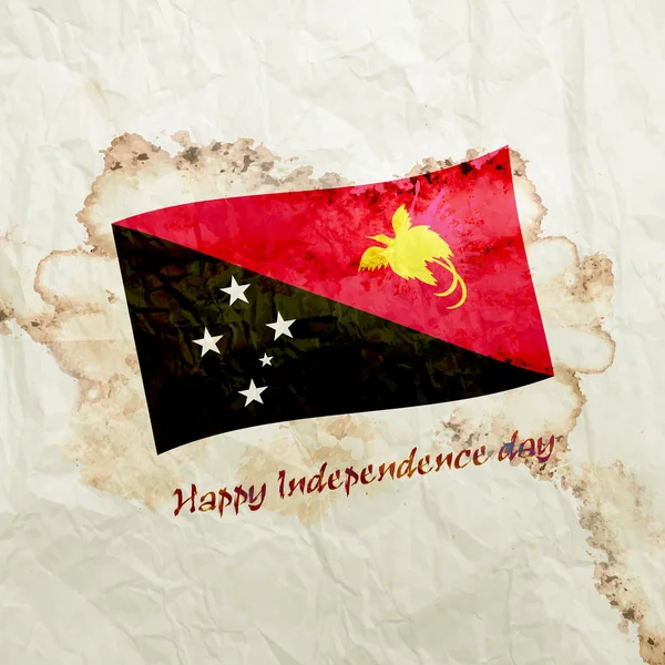 Papoea-vlag op aquarel grunge papier — Stockfoto