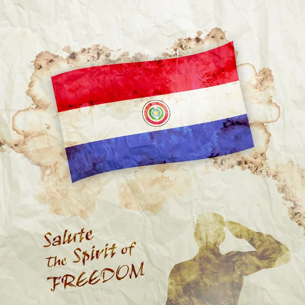 Flaga Paragwaju na akwarela papier — Zdjęcie stockowe