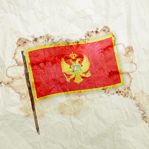 Flaga Czarnogóry na akwarela papier — Zdjęcie stockowe