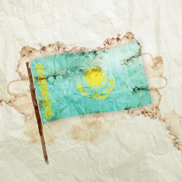 Bandera de Kazajstán sobre fondo de papel —  Fotos de Stock