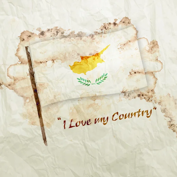Винтажный флаг Кипра — стоковое фото
