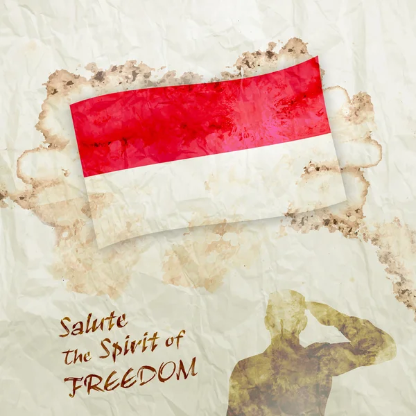 Indonesien Flagge auf Aquarell Grunge Papier — Stockfoto
