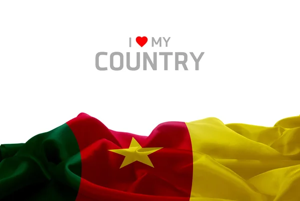 카메룬의 국기를 흔들며 — 스톡 사진