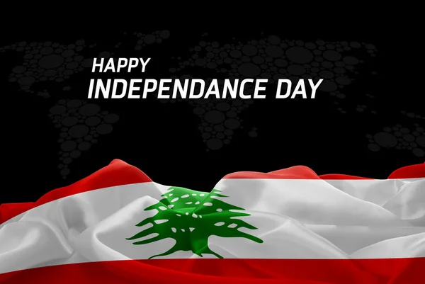 De dag van de onafhankelijkheid van Libanon kaart — Stockfoto