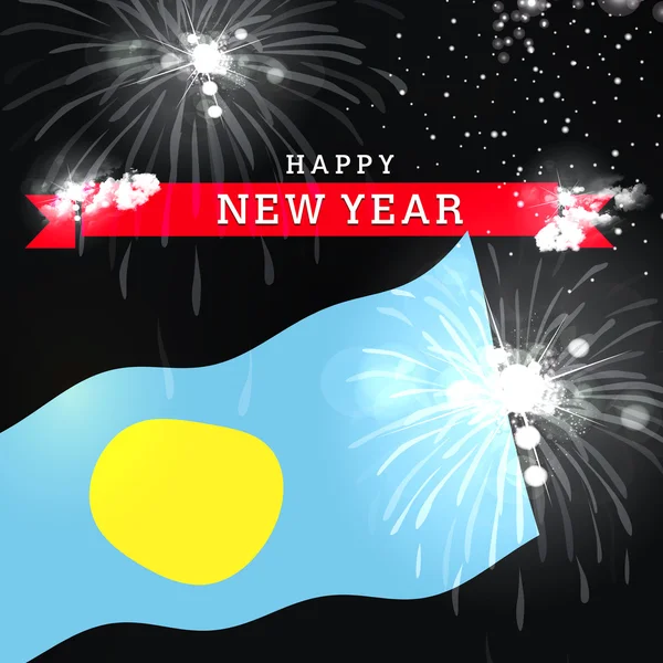 Happy New Year card with flag
