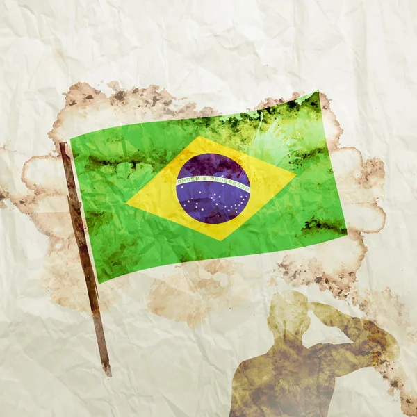 Brazílie grunge vlajka — Stock fotografie