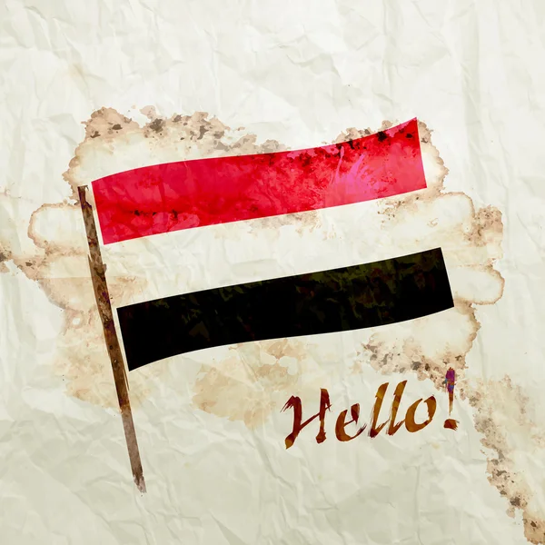 Yemen flag on watercolor grunge paper — Stock Photo, Image