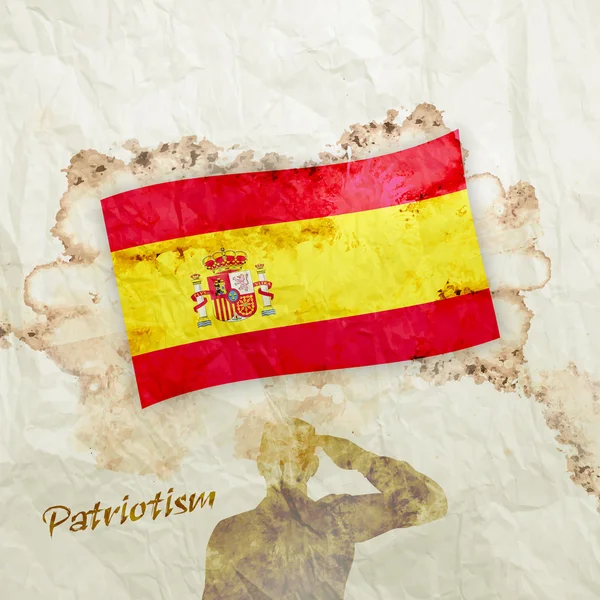 Прапор Іспанії гранж аквареллю папір — стокове фото