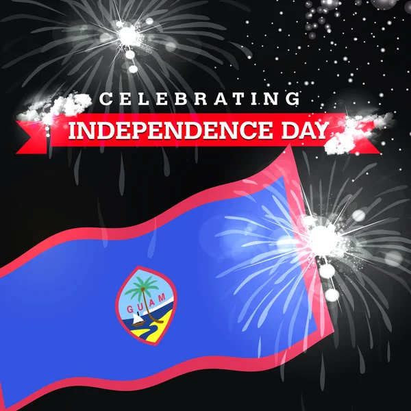 Karte zum Unabhängigkeitstag mit Fahne — Stockfoto