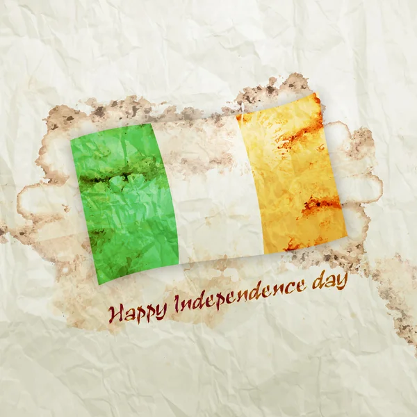 Ирландский флаг на акварельной гранж бумаге — стоковое фото