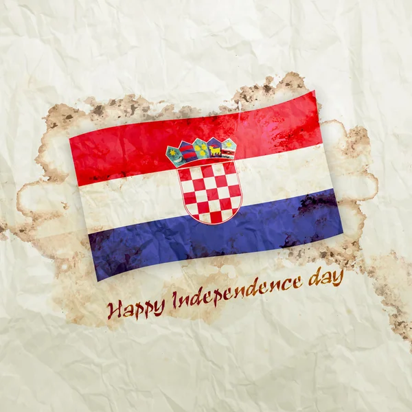 Bandera de Croacia sobre papel grunge acuarela —  Fotos de Stock
