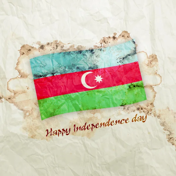 Azerbaijan-Fahne auf Aquarell-Grunge-Papier — Stockfoto