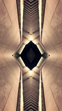 Soyut teknoloji arka planı, fütüristik yansıtıcı tasarımla ayna fraktal etkisi, yaratıcı teknoloji vj döngüsü, içe dönük geometri. Yüksek kalite 4k görüntü, dikey video