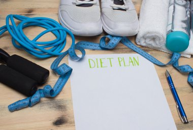 Egzersiz ve diyet, denetim diyet kavramı planlama fitness.