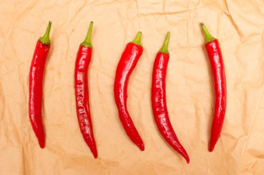 Kırmızı sıcak biber eski kağıt sayfası