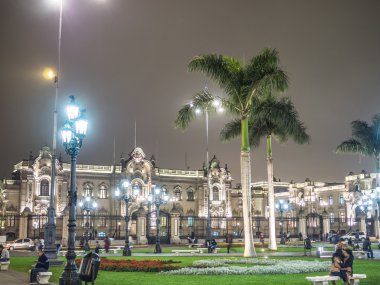 Lima şehir merkezinde Palacio de Gobierno (hükümet Sarayı)