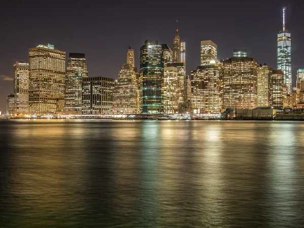 Nedre Manhattan om natten – stockfoto