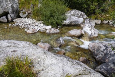 kayaların üzerinden akan dağ dere