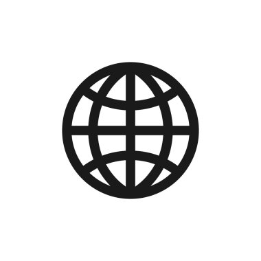 Gezegen simgesi. Dünya Dünya üzerinde izole beyaz arka plan oturum açın. Düz tasarım. Vektör çizim.