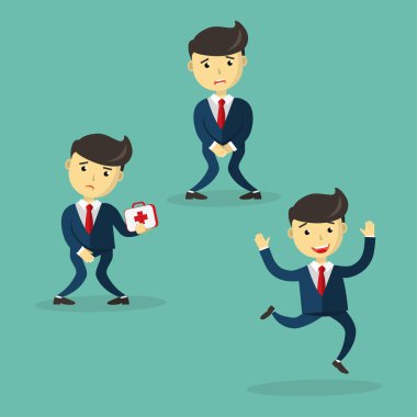 İnkontinans kavramı. Adam işemek istiyor ve onun mesane tutuyor. Prostat sorunu. Mesane kontrol sorunu adamla. Mens Sağlık, ilaç, tedavi, tedavi. Düz çizgi film vektör çizim