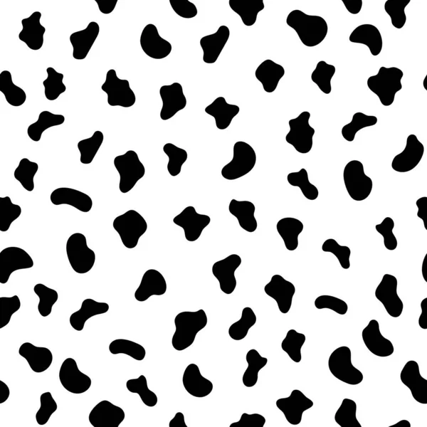 Tehénvektor zökkenőmentes minta Monokróm fekete-fehér egyszerűen divatos modern textil csomagolópapír design Tejnap — Stock Vector