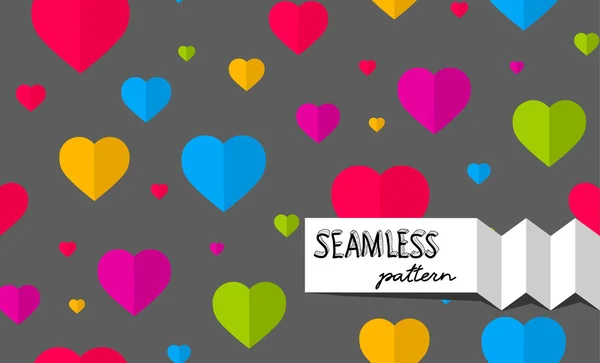 Seamless pattern with colorful hearts. — Stock Vector