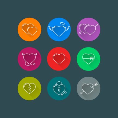 Kalpler simgeler. Vektör düz tasarımı