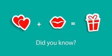 Hediye kutusu, mevcut. Formül sembolik işaretleri seviyorum. Biliyorsun. Kalpler, dudaklarını öpücük.