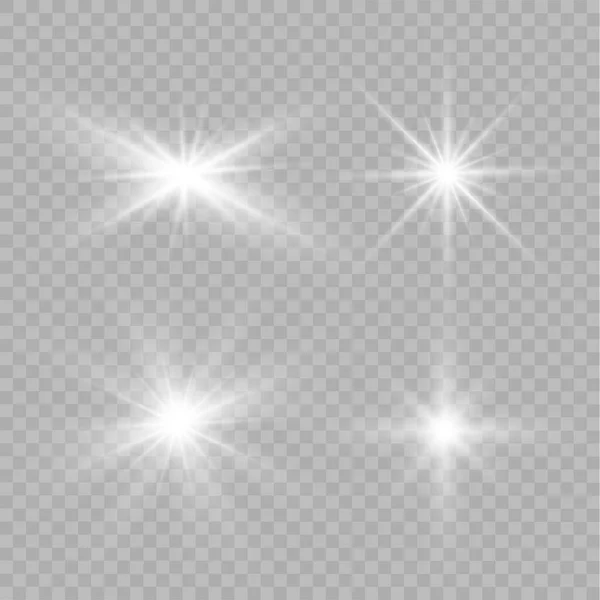 Λευκό φως αστέρια. — Διανυσματικό Αρχείο