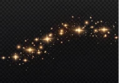 Sarı kıvılcımlar, altın tozu özel bir ışık.
