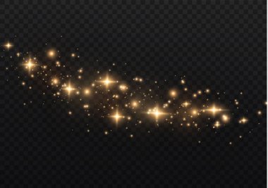 Sarı kıvılcımlar, altın tozu özel bir ışık.