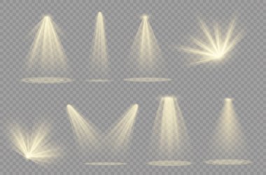 Parlak sarı spot ışığı özel ve ışık efekti.