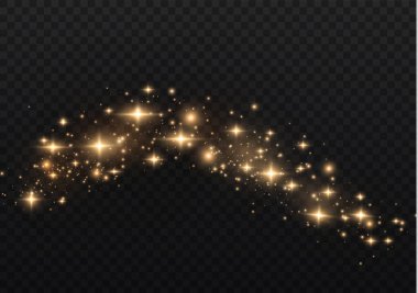 Sarı kıvılcımlar, altın tozu özel bir ışık.