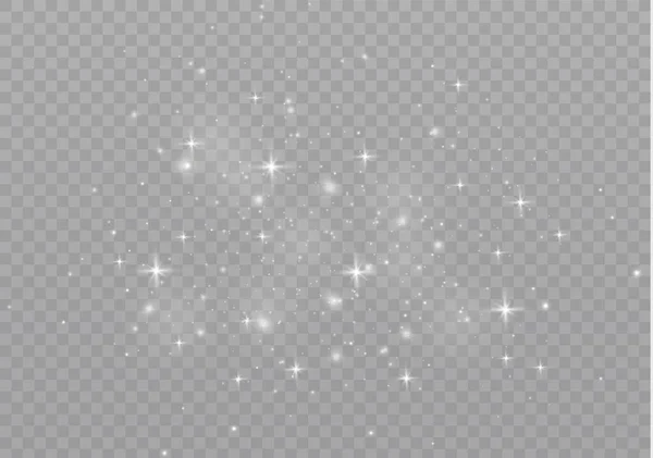 Le scintille di polvere, le stelle d'oro brillano di luce speciale. — Vettoriale Stock