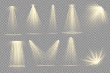 Parlak sarı spot ışığı özel ve ışık efekti.