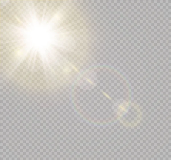 Zonlicht speciale lens flitslicht effect zon. — Stockvector