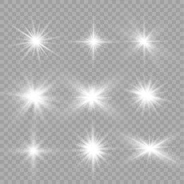 Parlayan güneş, parlayan yıldız, beyaz ışık.