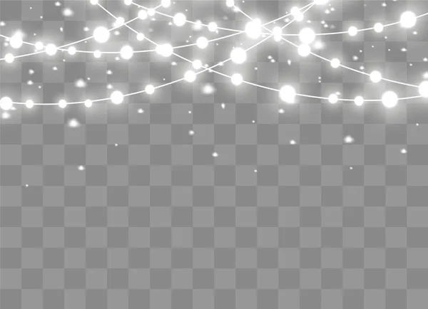 Lumières de Noël, ensemble de guirlande rayonnante de Noël. — Image vectorielle