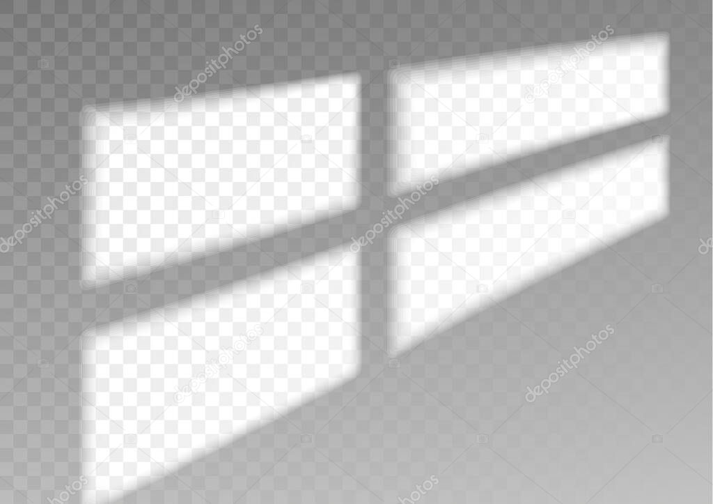 The transparent overlay window and blinds shadow.